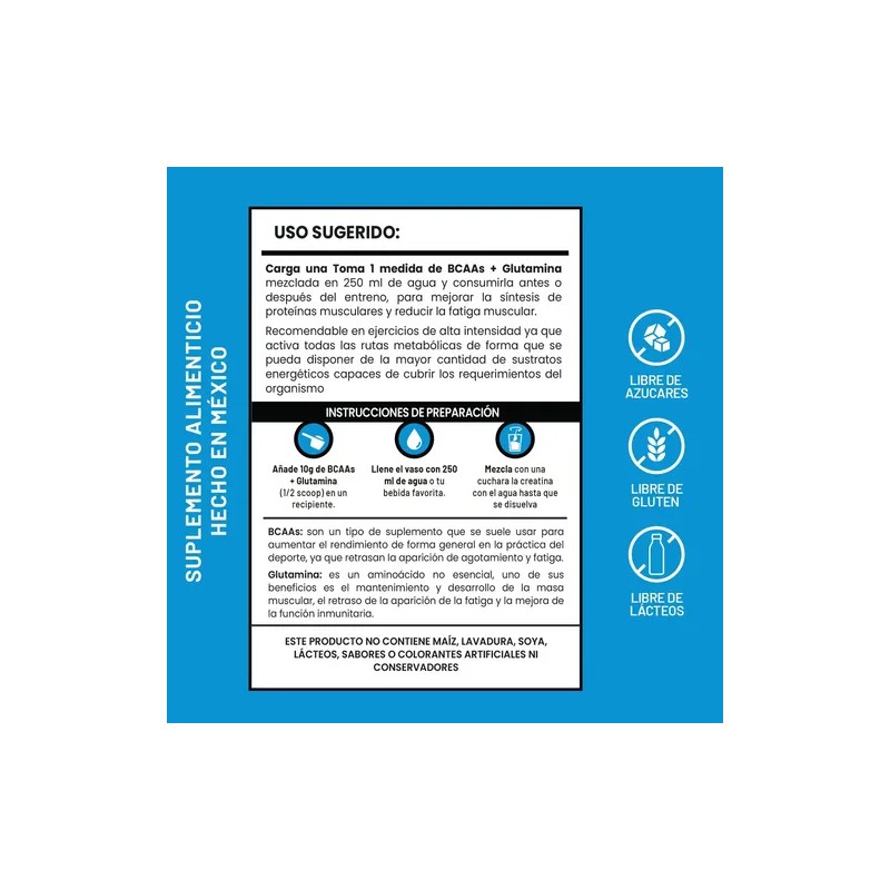 Aminoácidos Bcaas + Glutamina D-mon 1kg Sabor Mora Azul