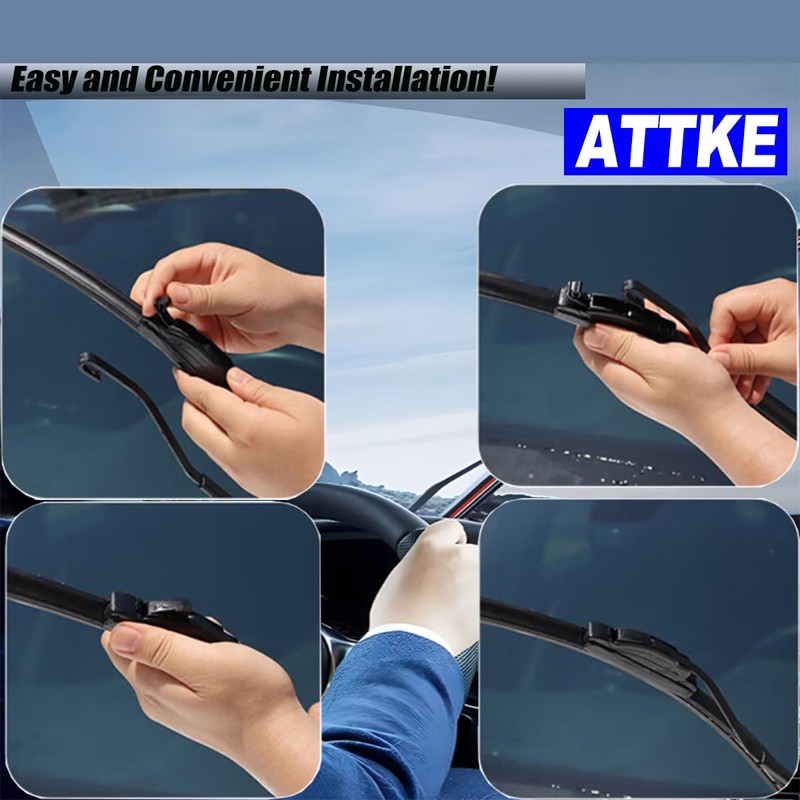 ATTKE 3 Wipers for Honda Pilot 2003-2008 Replacement (24″ +