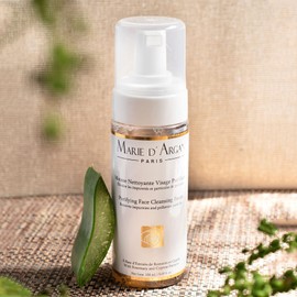 Espuma Limpiadora Purificante para el Rostro Marie d'Argan, con Aloe Vera y Romero, Matificante, Cierra Poros, Controla Grasa, Suaviza, No reseca