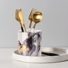 WAVEYU Marble Pencil Holder, Durable Ceramic Desk Organizer Office Supplies,Desktop