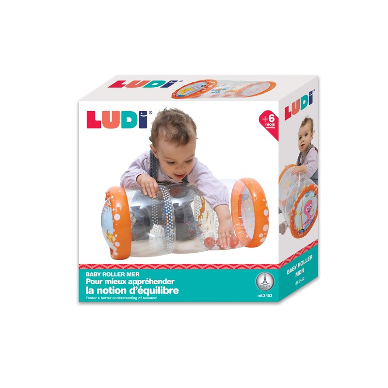 LUDI 3452 - Babyrolle, Rosso, 45 x Ø 20 cm