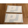 PJ Trailers Tongue Replacement 8” Stickers White (set Of 2)