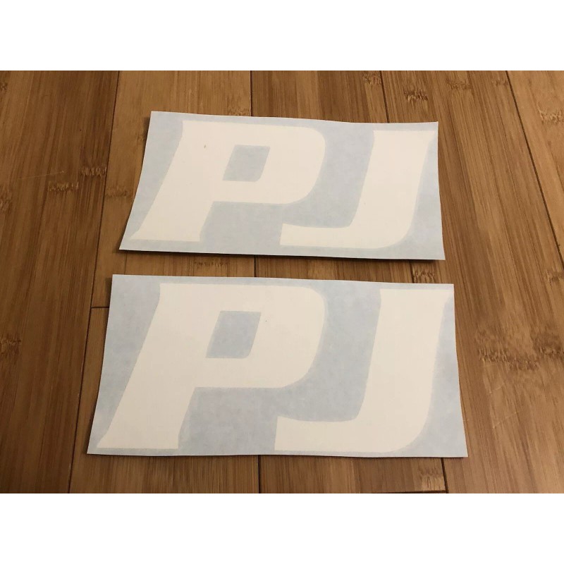 PJ Trailers Tongue Replacement 8” Stickers White (set Of 2)