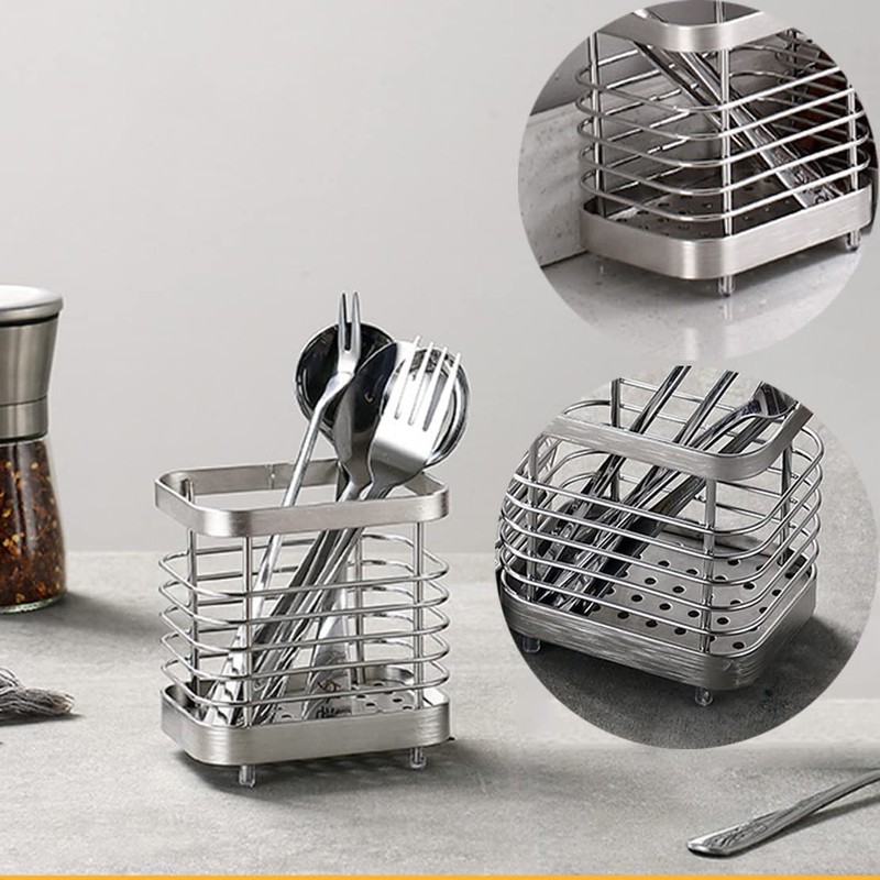 ANHORTS Utensil Holder, Stainless Steel Sink Utensil Holder Countertop, Kitchen