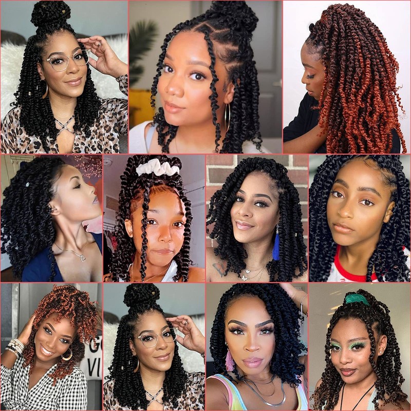 Leeven Ombre Red Pre-Twisted Passion Twist Crochet Hair 10 Inch