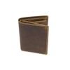 Mens and Ladies Wallet with flap LEAS, Genuine Leather, cognac