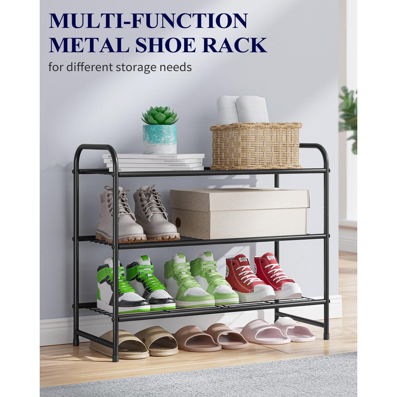 Kitsure Shoe Rack - Stainless Steel Shoe Organizer, Sturdy Shoe