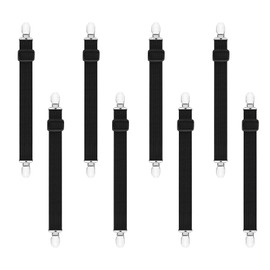 Werownsgso Pack of 8 Bed Sheet Tensioners, 30 cm - 130 cm Adjustable Bed Sheet Tensioners, Elastic Mattress Tensioners with Metal Clips, Tensioner for Bed Sheet Sofa Mattress