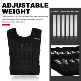 Weighted Vest 22LB Workout Weight Vest Training Fitness Weighted Jacket for Men Women (Included 50 Steel Plates Weights)