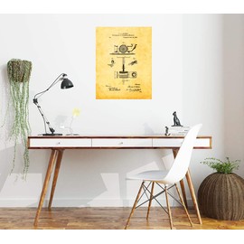 Thomas Edison Phonograph Or Speaking Machine Patent Print Golden Look (18" x 24") M11060