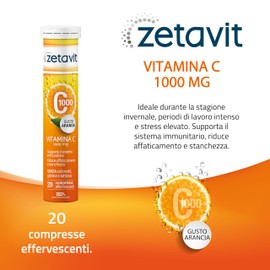 Zeta Farmaceutici Zetavit C1000 Integratore, 20Compresse Effervescenti