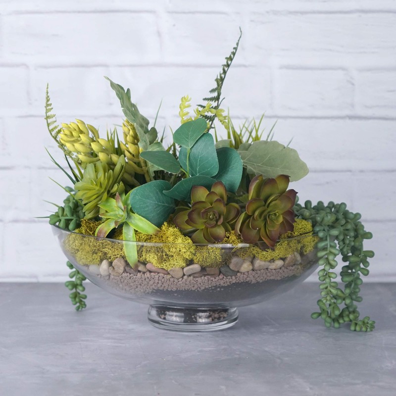 CYS EXCEL Glass Decorative Footed Bowl (H:4.5" D:12") | Fruit