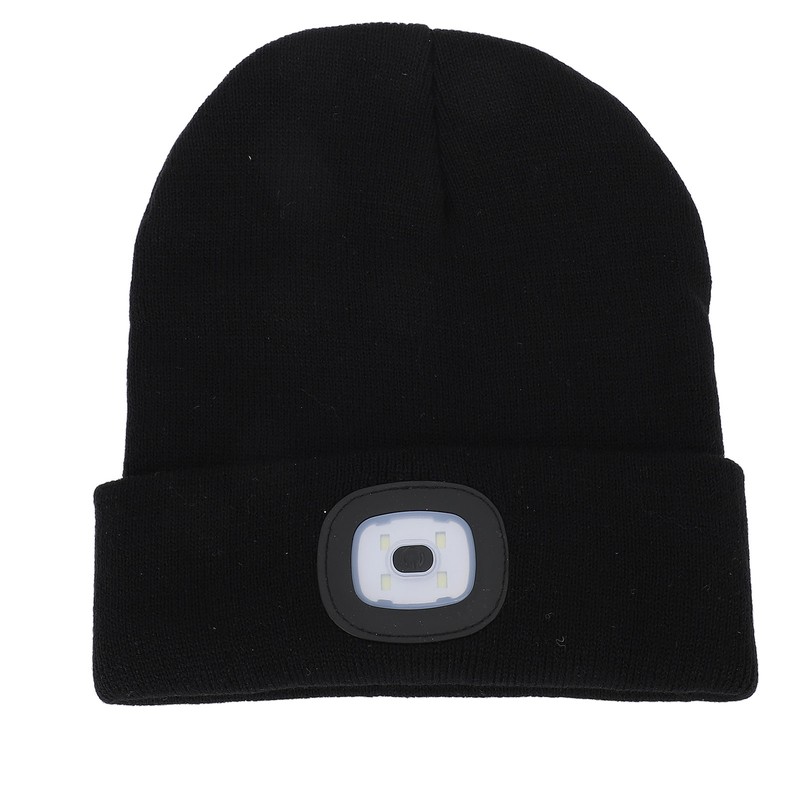 LED Beanie Hat Adjustable Brightness USB Rechargeable Soft Warm Knitted