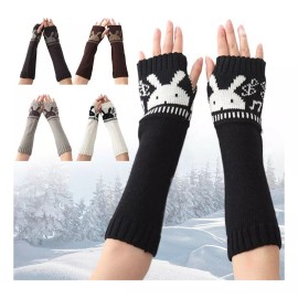 Generic Guantes De Brazo Largo, Mitones De Medio Dedo, Tejidos Sin D