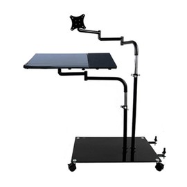 NBGYSH OK610 OK611 - Bedside Moving Laptop Stand Adjustable Sofa Computer Monitor Holder Mount +Keyboard Holder Rotating Laptop Table Lapdesks (OK611W)