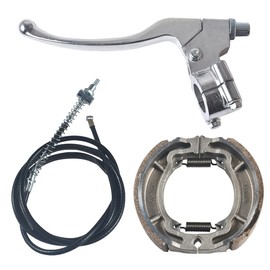 QASKEHKT Left Brake Handle Clutch with Rear Drum Brake Cable Set Fit for Coleman CT200U CT200U-EX BT200X Baja Warrior Heat MB165 MB200 Massimo 196cc Motor Mini Bike Parts Silver