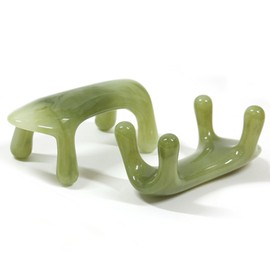 옥빛 괄사 도구 마사지기 지압기 경락 마사지 지압 지압봉 Jade Gua Sha Tool Massager Acupressure Device Meridian Massage Acupressure Stick