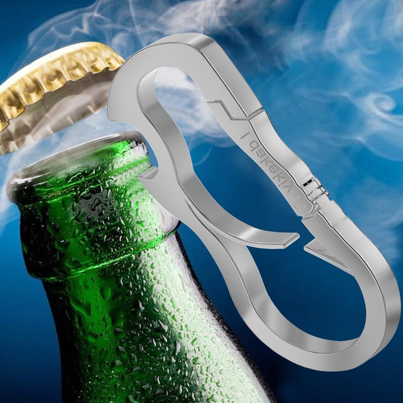 Idakekiy Dual Carabiner Keychain Mutil Tool with Key Chain Bottle
