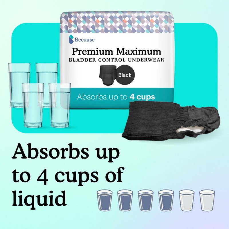 Because Premium Maximum Absorbency Adult Incontinence and Postpartum Bladder Leak