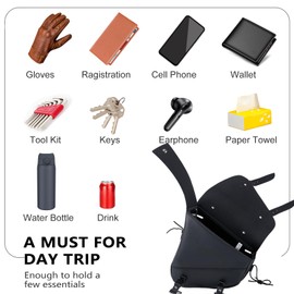 Motorcycle Swingarm Bag with Black Synthetic Leather, Swing Arm Bag Motorcycle Saddlebag Left Side Tool Bag Fit for Softail/Triangulated Swingarm Models Dyna Low Rider Fat Bob