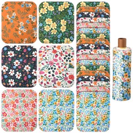 Redbaker 30 Pack Reusable Paper Towels Rolls Washable Paperless Paper Towels Bulk Cloth Cotton Towels with Cardboard Reusable Napkins for Kitchen Bathroom(10 x 12 in, Floral)