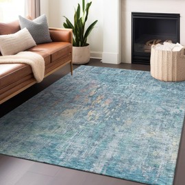 Addison Rugs Chantille ACN1237 Blue 3' x 5' Indoor/Outdoor, Machine Washable, Easy Clean, Non Shedding, Bedroom, Living Room, Dining Room, Kitchen, Patio Rug
