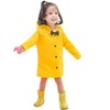 Age 2-10 Years Kids Hooded Button Down Long Jacket Bow