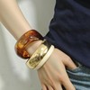 VIRAVENTO Chunky Acrylic Bangle Gold Bracelets Set for Women Resin