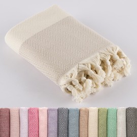 LUCIDUS Telo Mare –100% Cotone Turco, Asciugamano Antisabbia e Asciugatura Rapida 100 x 200 cm– Leggero e Salvaspazio, Perfetto per Spiaggia, Viaggio, Bagno, Campeggio, Yoga (Beige Naturale)