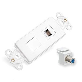 Leviton Decora Wall Jack Insert Kit, 6P6C X F, 110 Style, 41658-W, White