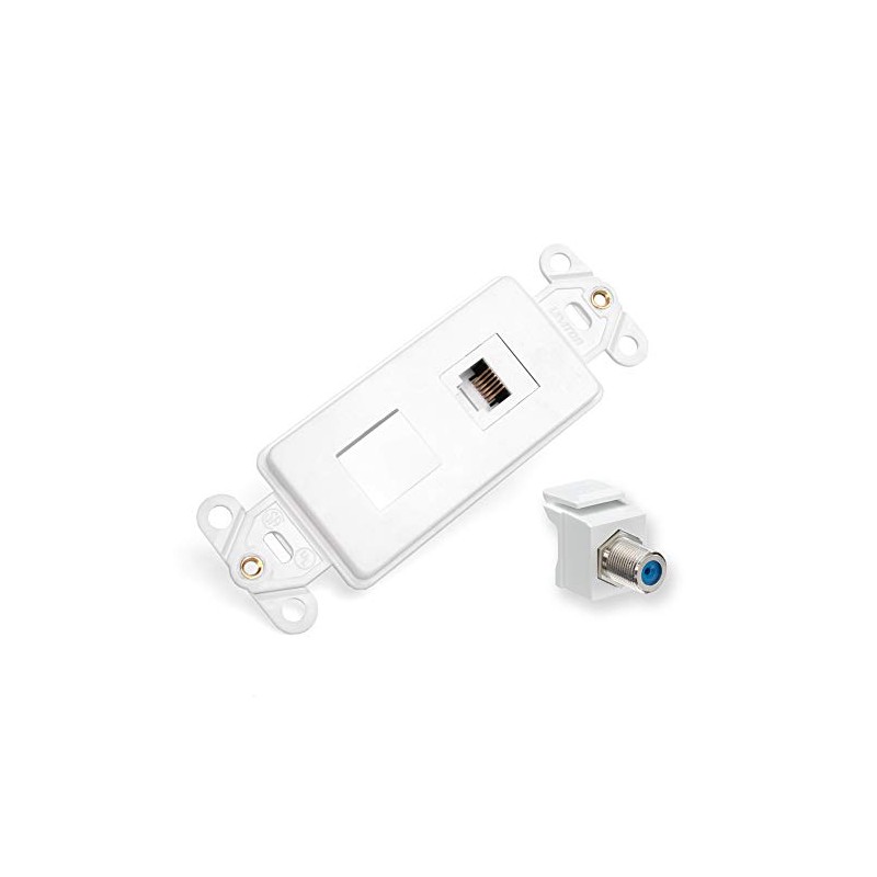Leviton Decora Wall Jack Insert Kit, 6P6C X F, 110