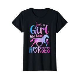 Just A Girl Who Loves Horses Riding Cute Horse Girls Women T-Shirt