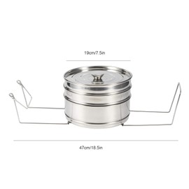 Steamer Pot with Folding Handle, Stackable 3 Tier Stainless Steel Steamer Cooker Pot Set Cook Food Pressure Pot Accessories