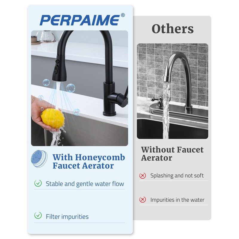 Kitchen Faucet Head Replacement with 15 Adapters - 3 Functions