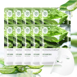 Aloe Vera Gesichtsmaske Feuchtigkeit, Aloe Vera Tuchmaske Gesichts, Aloe Vera Maske, Feuchtigkeitsmaske Gesicht für Teenager-Mädchen und Frauen - Erfrischend und Tiefenreinigung