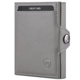 VON HEESEN Slim Wallet with RFID Protection - Men’s and Women’s Mini Wallet - Credit Card Holder, Money clip, card case - Small Wallet, gray