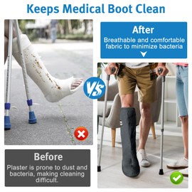 Water Resistant Walking Boot Cover for Orthopedic Boots With Anti-Slip Fractured Foot Accessories Heavy Duty Sole Rain & Snow Resistant Boot Protection