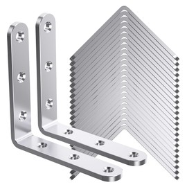 25Pcs Stainless Steel Angle Brackets, 3”x 3” Heavy Duty Corner Brackets,Metal Corner Braces for Wood, 3MM 90 Degree Joint Hardware, 3inch l Bracket for Shelves Wood Furniture Cabinet Chairs Bookshelf
