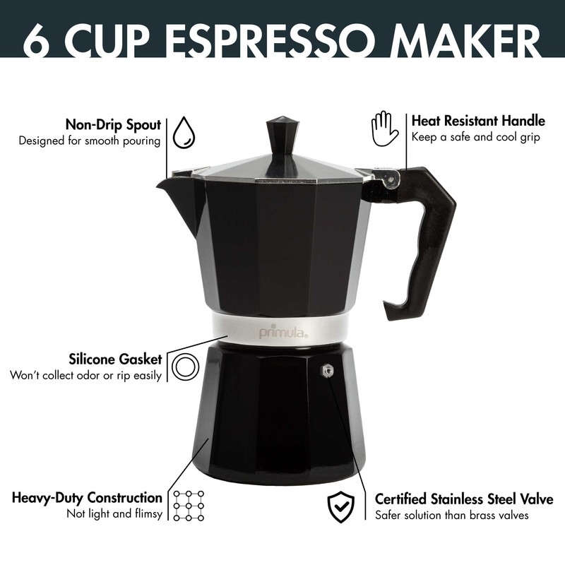 Primula Classic Stovetop Espresso and Coffee Maker, Moka Pot for