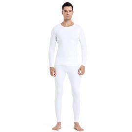 PISIQI Ropa Interior térmica para Hombre, con Forro Polar Ultra Suave, Capa Base para Esquiar en Invierno cálido, Parte Superior e Inferior