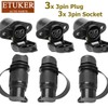 ETUKER 3 x Trailer Plug 3-Pin 3 x Trailer Socket