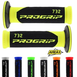 Progrip 732 Road Handlebar Grips with Area1 Sticker Black / Yellow