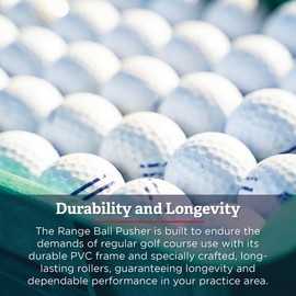 Standard Golf Range Ball Pusher | Efficient Cleanup for Practice Areas | Wide Head & Durable PVC Design
