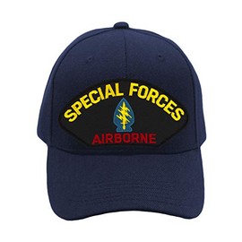 PATCHTOWN Special Forces - Airborne Hat/Ballcap Adjustable One Size Fits Most (Navy Blue, Standard (No Flag))
