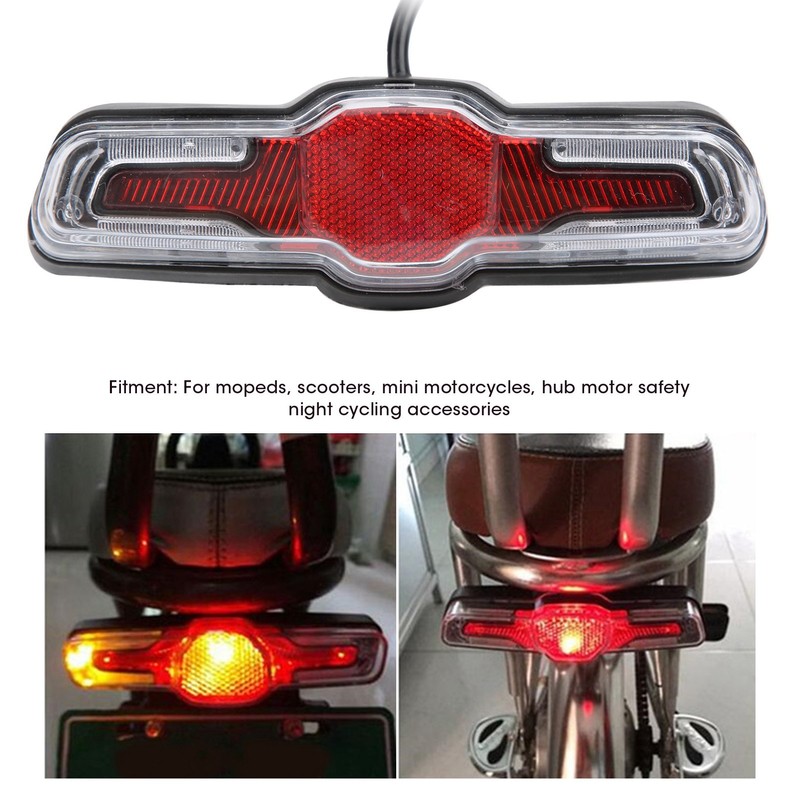 Electric Bicycle Rear Light 5LEDs ABS 36V/48V/60V for Hub Motor