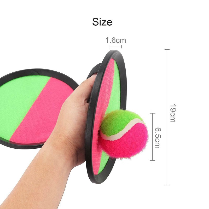 Toss and Catch Ball Set with Six Velcro Paddle Discs