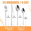 Juego de Cubiertos de 24 Piezas,Incluye Cuchillos,Tenedores y Cucharas de