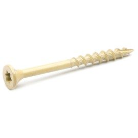 IMSCREWS #8 x 2 Inch Deck Screws Tan Coated Exterior Wood Screws for Pressure Treated Lumber Star Drive T25 Flat Head Partial Thread with Type 17 Point 50 Pcs