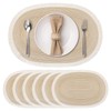 FAVE Boho Oval Woven Placemats Set of 6, Washable Table