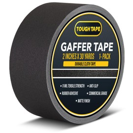 Tough Tape Matte Black Gaffers Tape 2 Inch x 30 Yards - Professional Grade, Weather & Water Resistant, Durable No Residue Gaff Tape - Easy Tear Grip for Cable, Floors & AV Gear